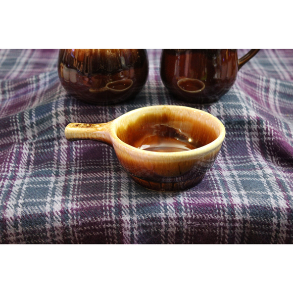 Vintage Three Piece Ceramic Brown Dripware USA Pottery  Set - Picture 4 of 10